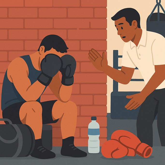 fighter preventing exhaustion