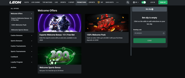 Leon Casino - Bonuses and Promotions