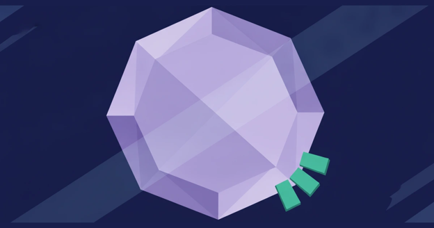 Abstract illustration of a faceted octagonal combat sports arena floor with three blank selection tiles joined into paired paths, representing betting combinations